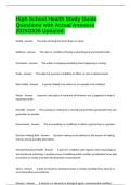 High School Health Study Guide Questions with Actual Answers 2025&sol;2026 Updated&period;