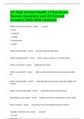 UT High School Health 1 Final Exam Review Questions and All Correct Answers 2025-2026 Updated&period;