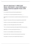  Rock N' Roll Exam 1- MUSI 1310&comma; Music 1310 Exam 1&comma; musi 1310 exam 1 review&comma; american popular music 1310 exam 1 questions and well guaranteed detailed answers pass at first attempt&period;