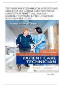 Fundamental Concepts and Skills for the Patient Care Technician &lpar;2nd Edition&comma; Mosby 2025&rpar; &ndash; Kimberly Townsend Little &ndash; Complete Test Bank with Answers LATEST
