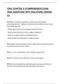 CNA CHAPTER 5 COMPREHENSIVE EXAM 2026 QUESTIONS WITH SOLUTIONS GRADED A&plus;