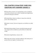 CNA CHAPTER 5 EXAM STUDY GUIDE 2026 QUESTIONS WITH ANSWERS GRADED A&plus;