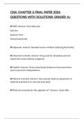 CNA CHAPTER 5 FINAL PAPER 2026 QUESTIONS WITH SOLUTIONS GRADED A&plus;
