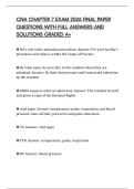 CNA CHAPTER 7 EXAM 2026 FINAL PAPER QUESTIONS WITH FULL ANSWERS AND SOLUTIONS GRADED A&plus;
