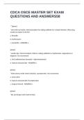 CDCA OSCE MASTER SET EXAM QUESTIONS AND ANSWERS
