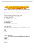 ASAP- PACE CERTIFICATION QUESTIONS WITH CORRECT ANSWERS 