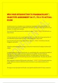 WGU D398 INTRODUCTION TO PHARMACOLOGY &vert;  OBJECTIVE ASSESSMENT OA V1&comma; V2 & V3 ACTUAL  EXAM