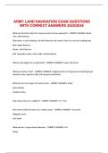 ARMY LAND NAVIGATION EXAM QUESTIONS WITH CORRECT ANSWERS 20252026