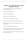 ARMY MRT TEST QUESTIONS WITH CORRECT ANSWERS RATED A&plus;