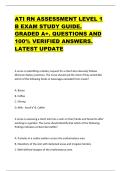 ATI RN ASSESSMENT LEVEL 1  B EXAM STUDY GUIDE&period;  GRADED A&plus;&period; QUESTIONS AND  100&percnt; VERIFIED ANSWERS&period;  LATEST UPDATE 