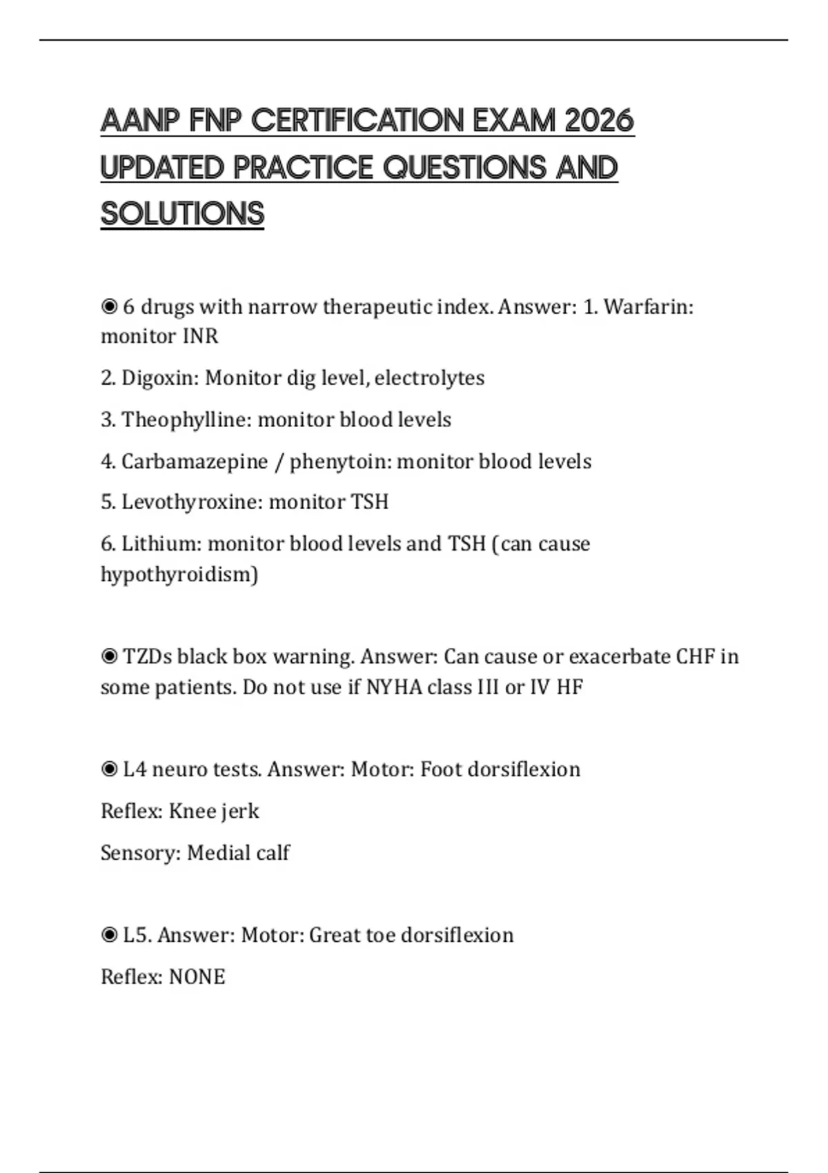 AANP FNP CERTIFICATION EXAM 2026 UPDATED PRACTICE QUESTIONS AND ...