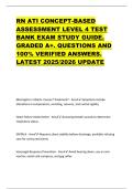 RN ATI CONCEPT-BASED  ASSESSMENT LEVEL 4 TEST  BANK EXAM STUDY GUIDE&period;  GRADED A&plus;&period; QUESTIONS AND  100&percnt; VERIFIED ANSWERS&period;  LATEST 2025&sol;2026 UPDATE 