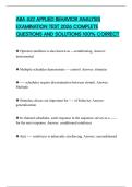 ABA 622 APPLIED BEHAVIOR ANALYSIS EXAMINATION TEST 2026 COMPLETE QUESTIONS AND SOLUTIONS 100&percnt; CORRECT