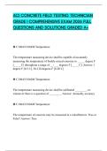 ACI CONCRETE FIELD TESTING TECHNICIAN GRADE I EXAMINATION TEST 2026 QUESTIONS WITH CORRECT ANSWERS GRADED A&plus;
