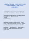 MED SURG HESI EXAM 1 &lpar;2&rpar; WITH 100&percnt; CORRECT ANSWERS 2025&sol;2026
