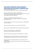 AQA GCSE CHEMISTRY- IONIC BONDING QUESTIONS WITH CORRECT ANSWERS