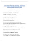 AQA GCSE CHEMISTRY BONDING QUESTIONS WITH CORRECT ANSWERS 