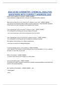AQA GCSE CHEMISTRY CHEMICAL ANALYSIS QUESTIONS WITH CORRECT ANSWERS 