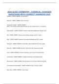AQA GCSE CHEMISTRY - CHEMICAL CHANGES QUESTIONS WITH CORRECT ANSWERS 