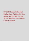 PY 2025 Pennie Individual Marketplace Training &ndash; New Agents & Brokers &lpar;Actual 2025&rpar; &ndash; Questions with Verified Correct Answers