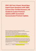 PSYC 102 Test 4 Exam&vert; Brand New Expert Exam Questions with 100&percnt; Correct Clear Verified Answers&vert; All Graded A&plus;&vert;Latest Premium Update&vert;100&percnt; Guaranteed Success&vert;Latest Premium Update&period;
