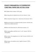 EGAN&rsquo;S FUNDAMENTALS OF RESPIRATORY CARE FINAL PAPER 2026 ACTUAL EXAM