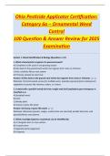 Ohio Pesticide Applicator Certification:  Category 6a – Ornamental Weed  Control  100 Question & Answer Review for 2025  Examination