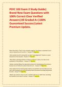 PSYC 102 Exam 2 Study Guide&vert; Brand New Exam Questions with 100&percnt; Correct Clear Verified Answers&vert;All Graded A&plus;&vert;100&percnt; Guaranteed Success&vert;Latest Premium Update&period;