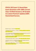  PSYCH 102 Exam 3&vert; Brand New Exam Questions with 100&percnt; Correct Clear Verified Answers&vert; All Graded A&plus;&vert;Latest Premium Update&vert;100&percnt; Guaranteed Success&period;