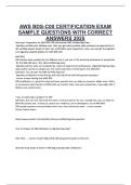 AWS BDS-C00 CERTIFICATION EXAM SAMPLE QUESTIONS WITH CORRECT ANSWERS 