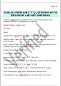 PUBLIX FOOD SAFETY QUESTIONS WITH  DETAILED VERIFIED ANSWERS 