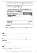 Pearson Edexcel GCSE 2025 Geography B &ndash; Paper 1&colon; Global Geographical Issues &lpar;Exam Paper &plus; Mark Scheme&comma; Summer 2025&rpar;