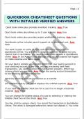 QUICKBOOK CHEATSHEET QUESTIONS  WITH DETAILED VERIFIED ANSWERS
