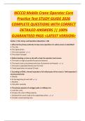 NCCCO Mobile Crane Operator Core  Practice Test STUDY GUIDE 2026  COMPLETE QUESTIONS WITH CORRECT  DETAILED ANSWERS &vert;&vert; 100&percnt;  GUARANTEED PASS <LATEST VERSION>