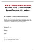 NUR 521 Advanced Pharmacology Blueprint Exam 1 Questions With Correct Answers&vert; 2026 Updated