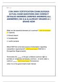   CON 3990V CERTIFICATION EXAM 2025&sol;2026  ACTUAL EXAM QUESTIONS AND CORRECT  DETAILED ANSWERS &lpar;VERIFIED ANSWERS&rpar; ALL  ANSWERED &lbrace;160 Q & A&rcub; ALREADY GRADED A&plus; &vert;  BRAND NEW&excl;