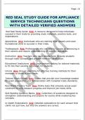 RED SEAL STUDY GUIDE FOR APPLIANCE  SERVICE TECHNICIANS QUESTIONS  WITH DETAILED VERIFIED ANSWERS 