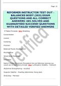 REFORMER INSTRUCTOR TEST OUT -  BALANCED BODY &lpar;2025&rpar; EXAM  QUESTIONS AND ALL CORRECT  ANSWERS 100&percnt; SOLVED AND  GUARANTEED SUCCESS&excl;&excl; QUESTIONS  WITH DETAILED VERIFIED ANSWERS