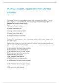NUR 2214 Exam 2 Questions With Correct Answers