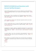 NUR2214 EXAM Actual Questions with Correct Verified Answers 