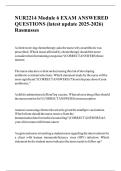 NUR2214 Module 6 EXAM ANSWERED QUESTIONS &lpar;latest update 2025-2026&rpar; Rasmusses 