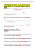 ARTHREX SPORTS IOT STUDY GUIDE PART 3 QUESTIONS WITH CORRECT ANSWERS 2025
