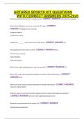 ARTHREX SPORTS IOT QUESTIONS WITH CORRECT ANSWERS 2025-2026&period;