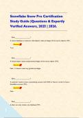 Snowflake Snow Pro Certification Study Guide &vert;Questions & Expertly Verified Answers&comma; 2025 &vert; 2026&period;     