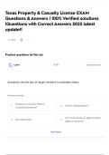 Texas Property & Casualty License EXAM Questions & Answers &vert; 100&percnt; Verified solutions &vert;Questions with Correct Answers 2025 latest update&excl;&excl;