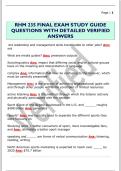 RHM 235 FINAL EXAM STUDY GUIDE  QUESTIONS WITH DETAILED VERIFIED  ANSWERS 