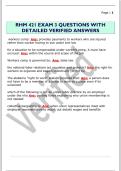 RHM 421 EXAM 3 QUESTIONS WITH  DETAILED VERIFIED ANSWERS 