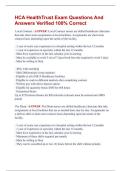 HCA HealthTrust Exam Questions And  Answers Verified 100&percnt; Correct 