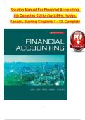 Solution Manual &ndash; Financial Accounting &lpar;8th Canadian Edition&rpar; &vert; Libby&comma; Hodge&comma; Kanaan & Sterling &vert; Latest Updated 2026 &vert; Complete Verified Solutions