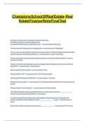 CHAMPIONS SCHOOL OF REAL ESTATE - REAL ESTATE FINANCE RMLO FINAL TEST